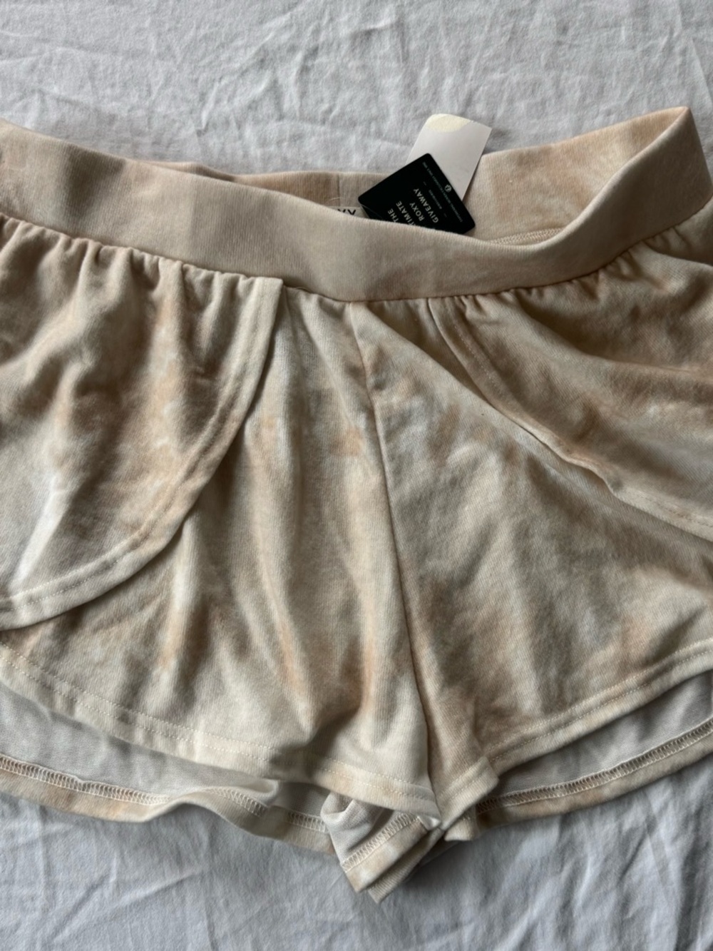 Roxy Cream Velvet Lounge Shorts